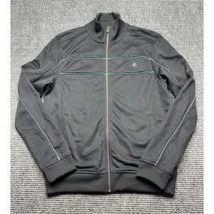 Express Jacket Mens Small Black Modern Fit Track Full Zip Piping Pockets Knit